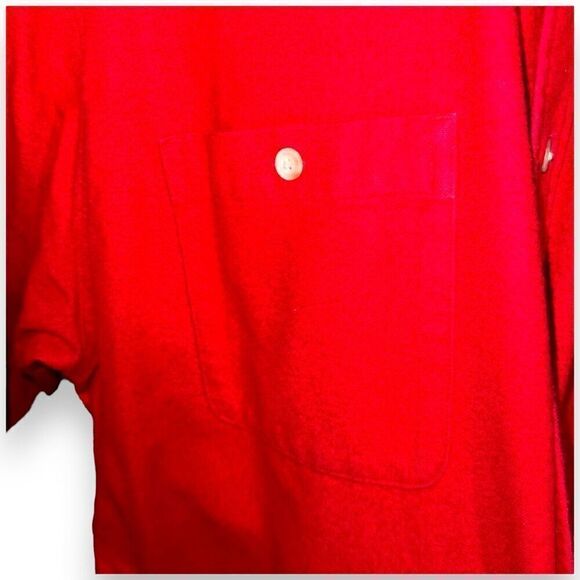 Eddie Bauer Crimson Red Chamois Flannel Sport Shirt L - Picture 4 of 7